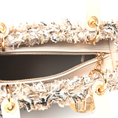Christian Dior Tweed Crystal Fringe Medium Lady Dior Beige 5 of 9