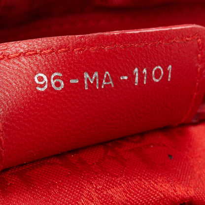 Christian Dior Lambskin Cannage Medium Lady Dior Red 7 of 11