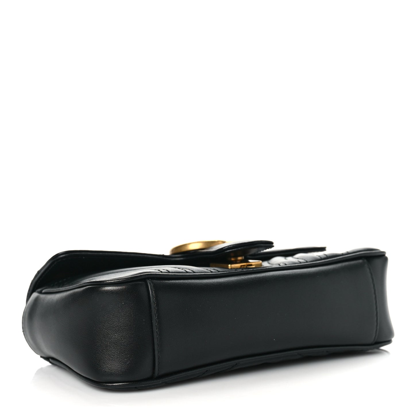 Calfskin Matelasse Mini GG Marmont Shoulder Bag Black