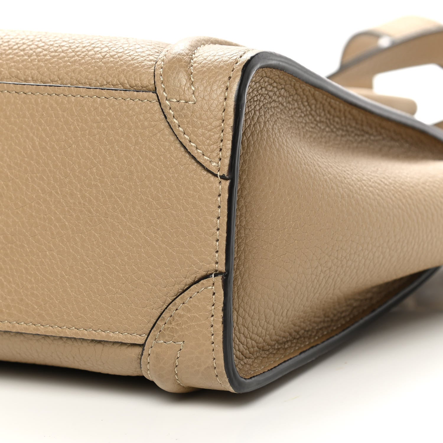 Celine Drummed Calfskin Nano Luggage Dune 10 of 16