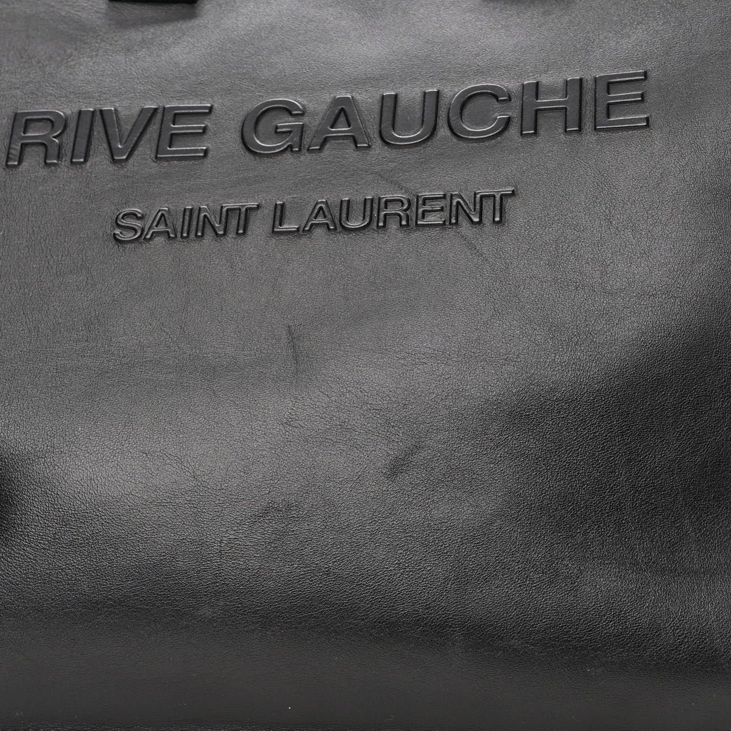 Calfskin Rive Gauche North South Tote Black