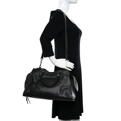Balenciaga Grained Calfskin Black Hardware Neo Classic City Black 2 of 12