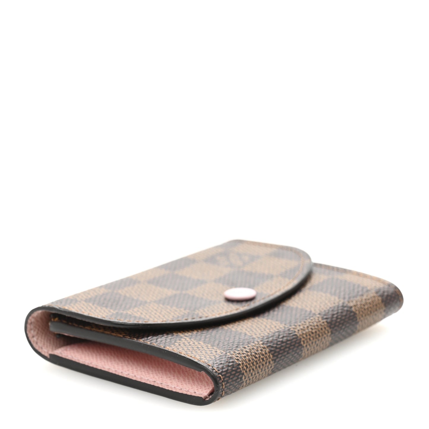 Damier Ebene Rosalie Coin Purse Rose Ballerine