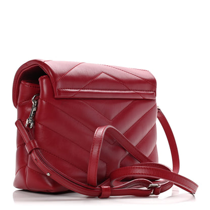 Saint Laurent Calfskin Y Quilted Monogram Toy Loulou Crossbody Bag New Lipstick 3 of 11