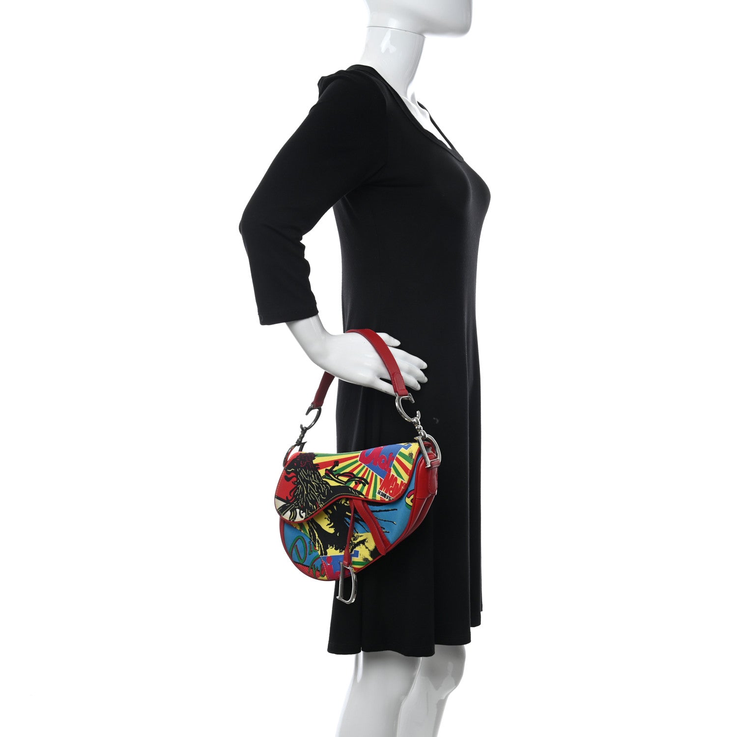 Christian Dior Canvas Bob Marley Saddle Bag Multicolor 2 of 11