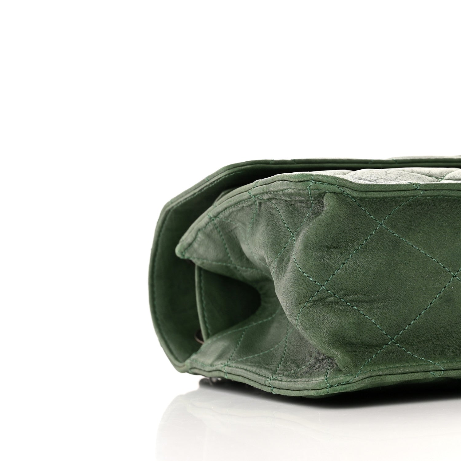 Chanel Washed Lambskin Quilted Maxi Take Away Flap Green 9 of 11
