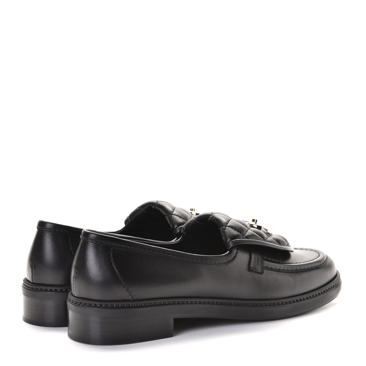 Lambskin Quilted CC Turnlock Loafers 40.5 Black