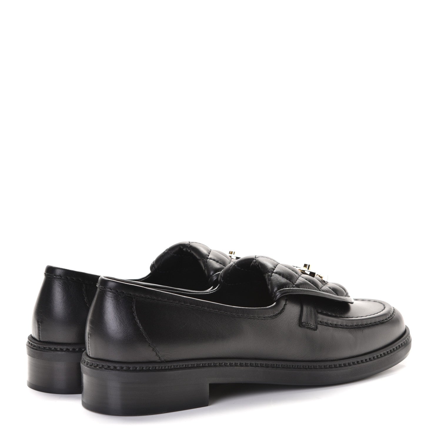 Chanel Lambskin Quilted CC Turnlock Loafers 40.5 Black 4 of 8