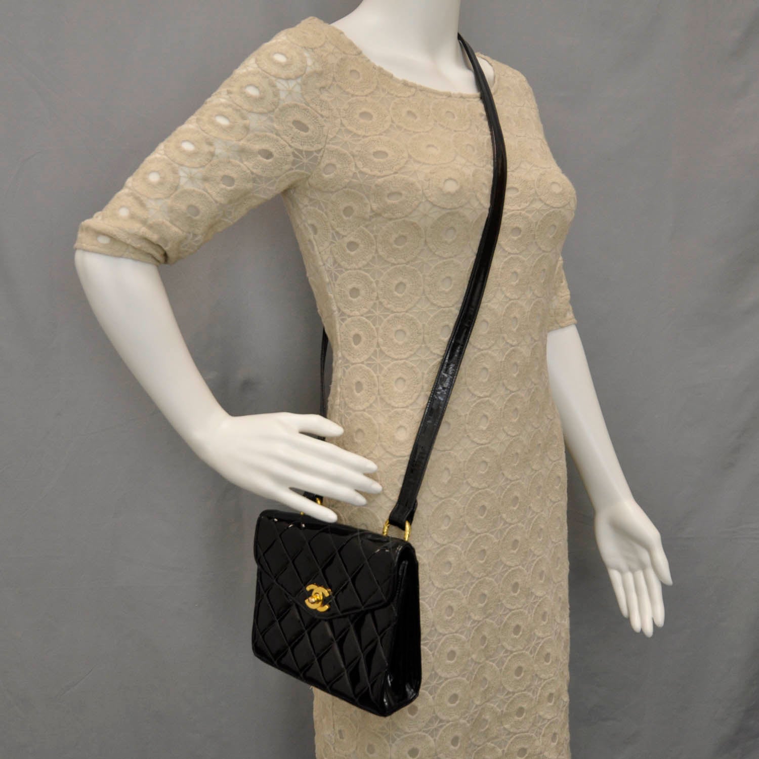 Chanel Patent Flap Bag Black 2 of 12