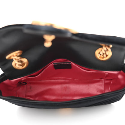 Gucci Velvet Matelasse Mini GG Marmont Shoulder Bag Black 5 of 13