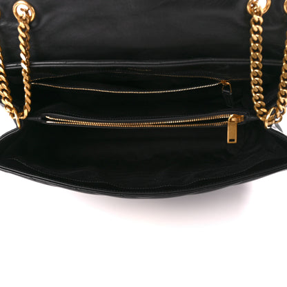 Saint Laurent Calfskin Y Quilted Monogram Large Loulou Chain Satchel Black 5 of 12