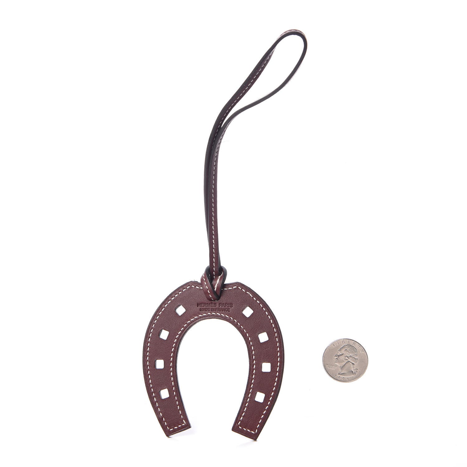 Hermes Swift Paddock Horseshoe Bag Charm Bordeaux 2 of 4