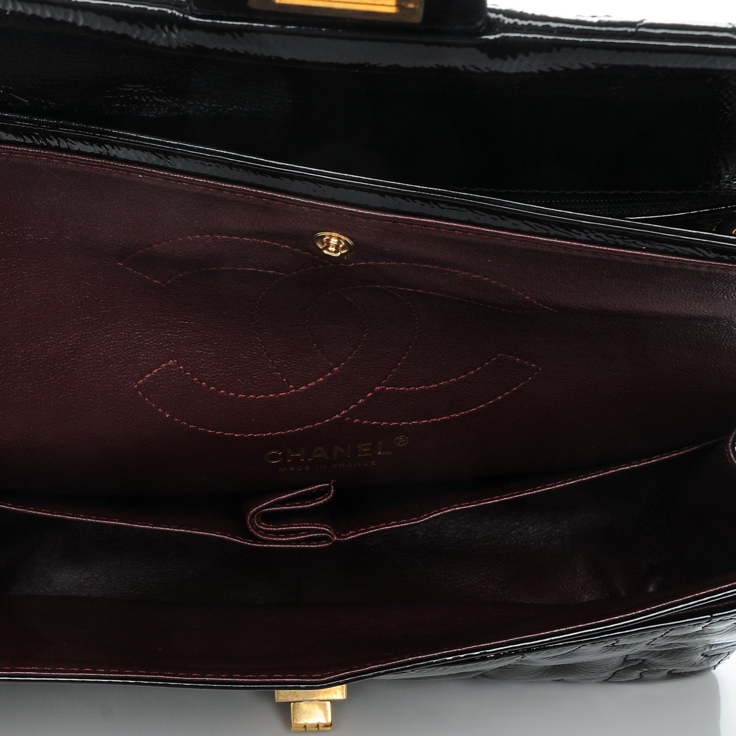 Crackled Patent Calfskin Puzzle 2.55 Reissue 226 Flap Black