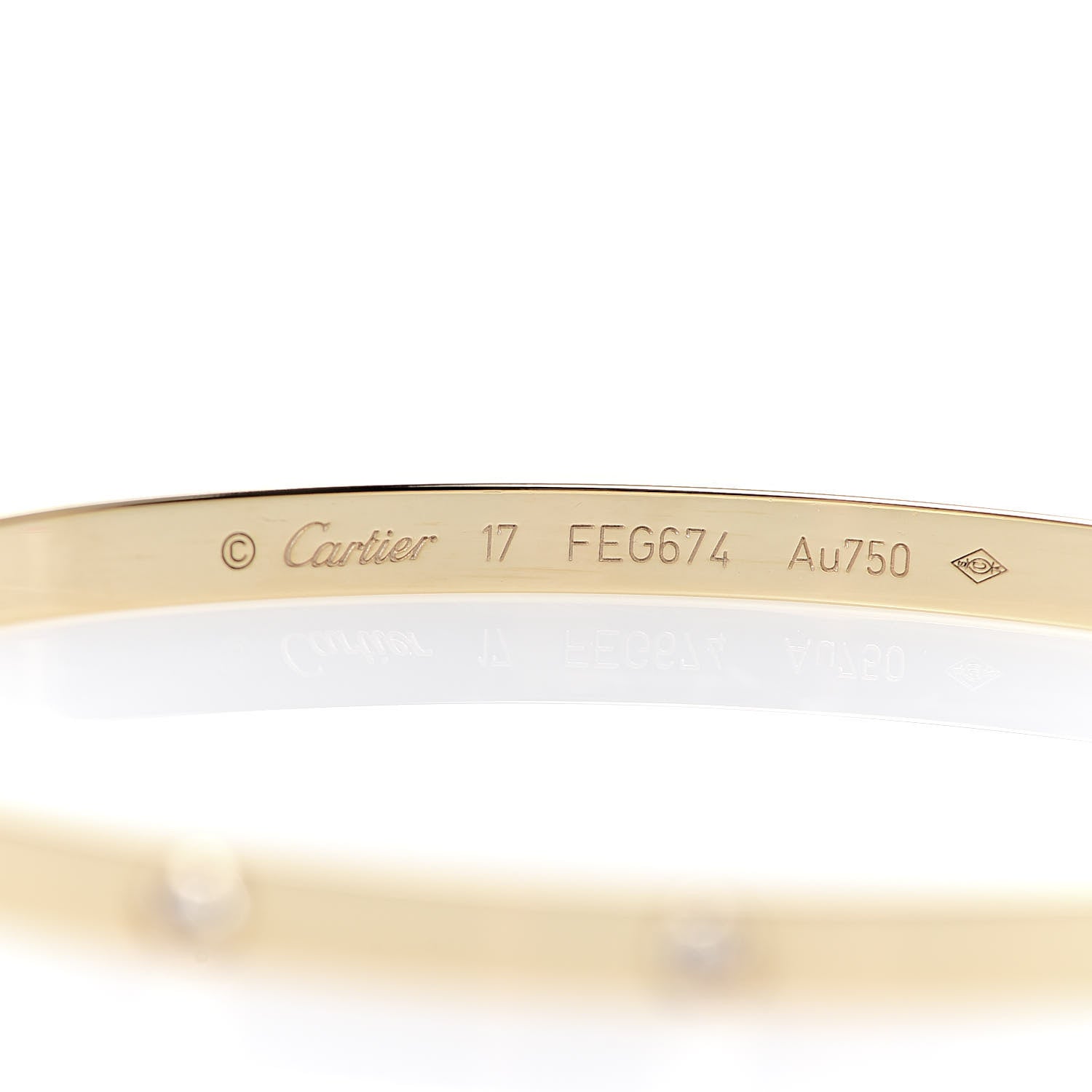 Cartier 18K Yellow Gold 10 Diamond Small LOVE Bracelet 17 4 of 6