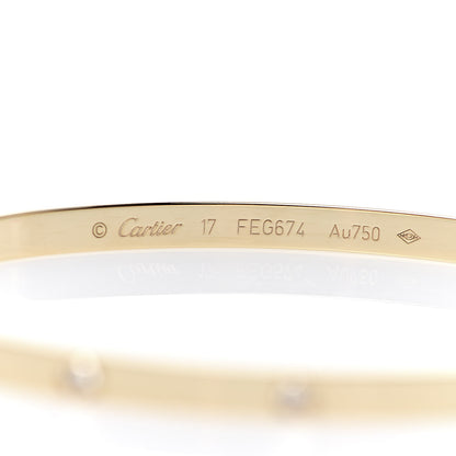 Cartier 18K Yellow Gold 10 Diamond Small LOVE Bracelet 17 4 of 6