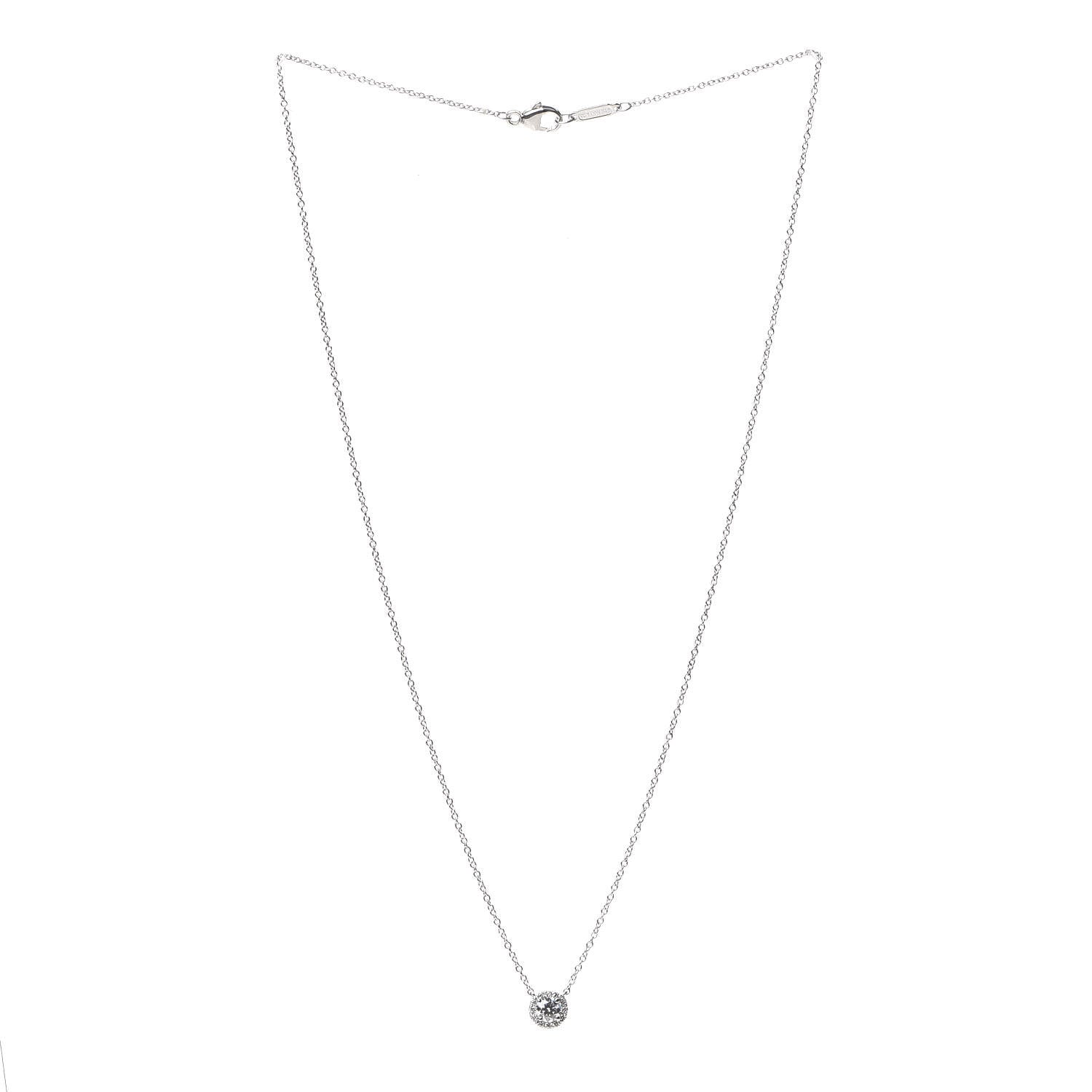 Tiffany Platinum Diamond Small Soleste Pendant Necklace 2 of 6