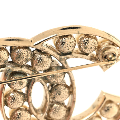 Chanel Pearl Crystal CC Brooch Gold 4 of 4