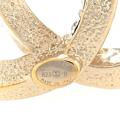 Chanel Metal Crystal CC Brooch Gold 3 of 3