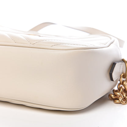Gucci Calfskin Matelasse Small GG Marmont Chain Shoulder Bag White 10 of 10