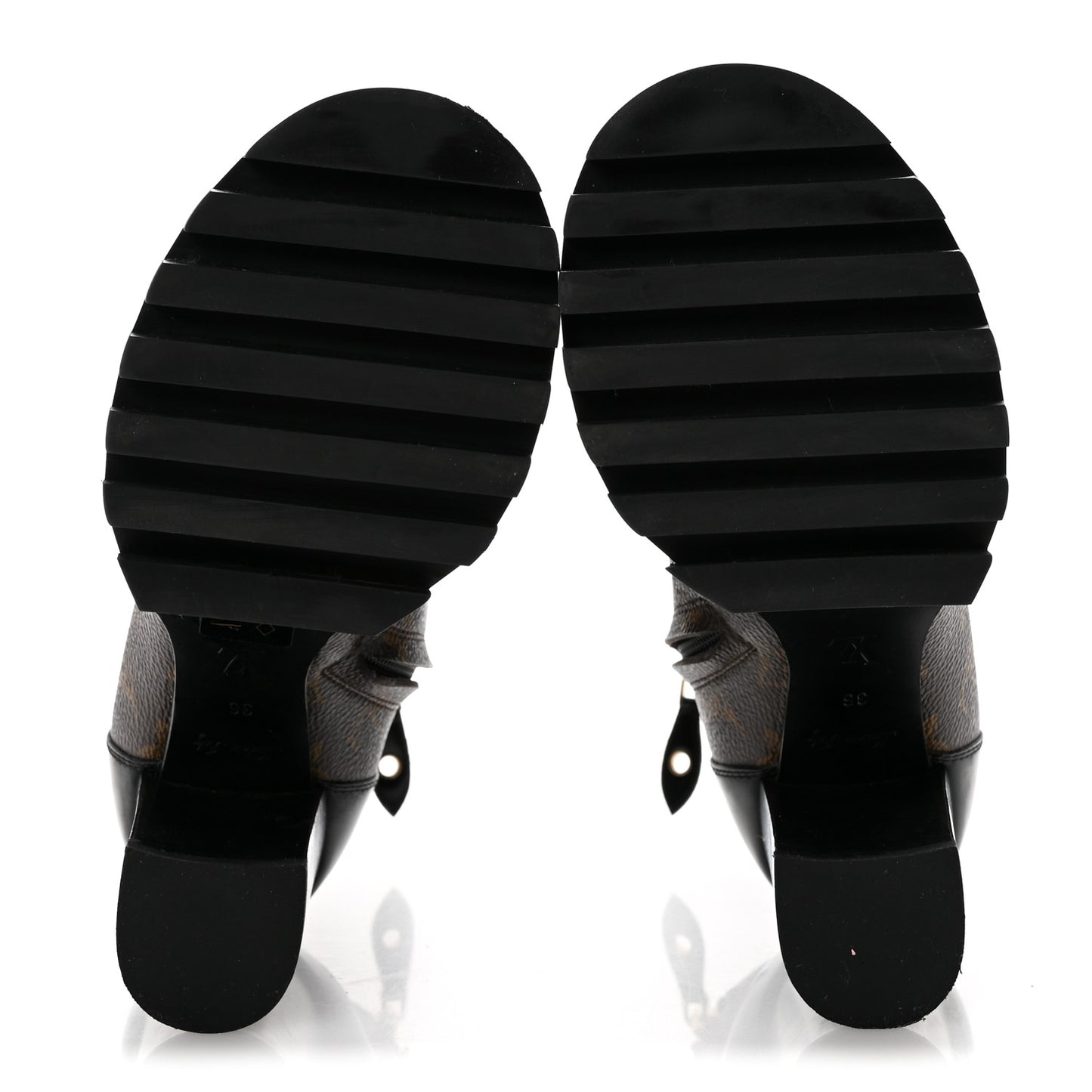 Patent Calfskin Monogram Star Trail Ankle Boots 36 Black