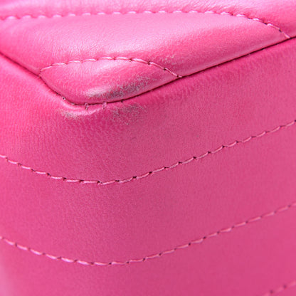 Chanel Lambskin Chevron Quilted Mini Rectangular Flap Fuchsia 15 of 18