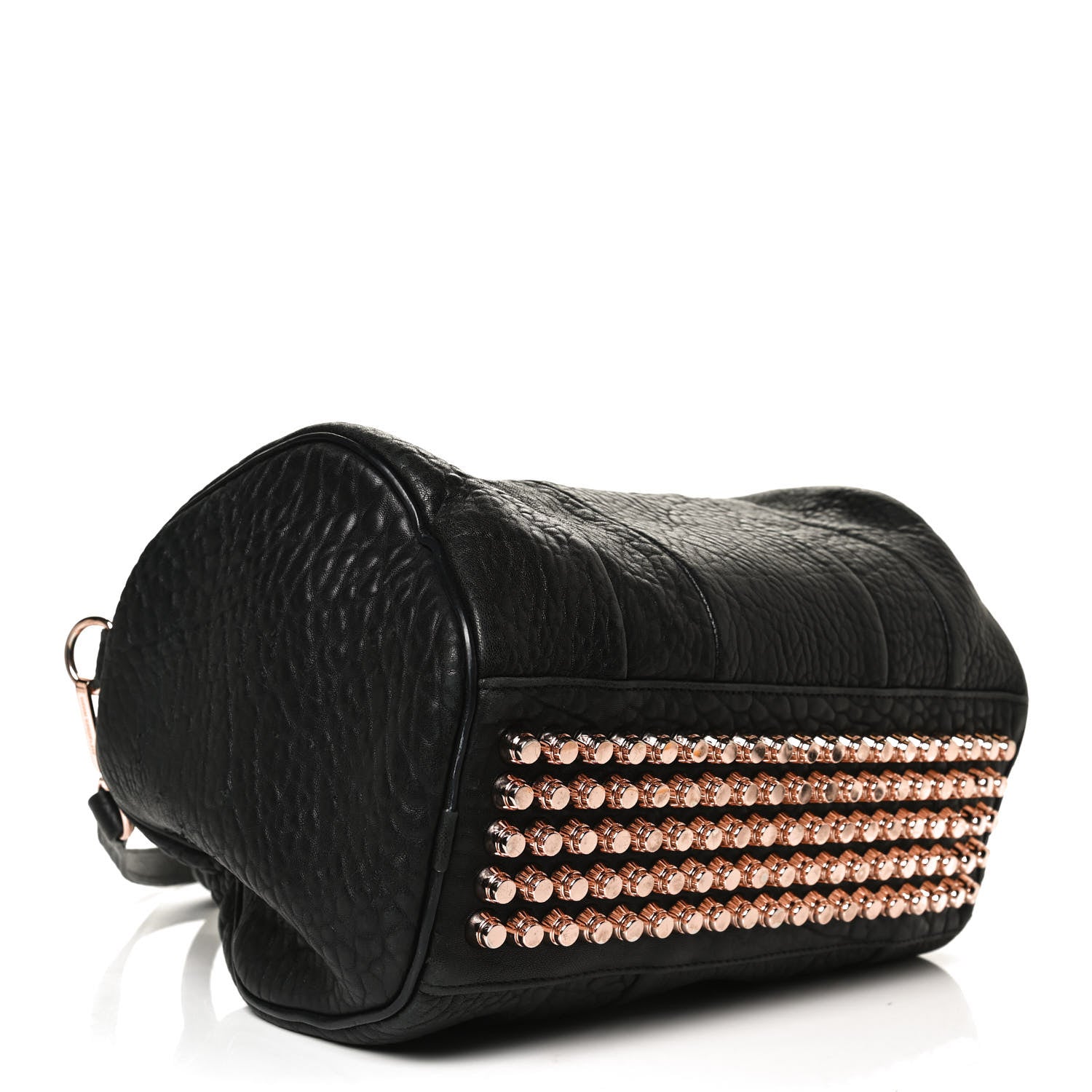 Alexander Wang Pebbled Lambskin Rocco Black Rose Gold Hardware 4 of 16