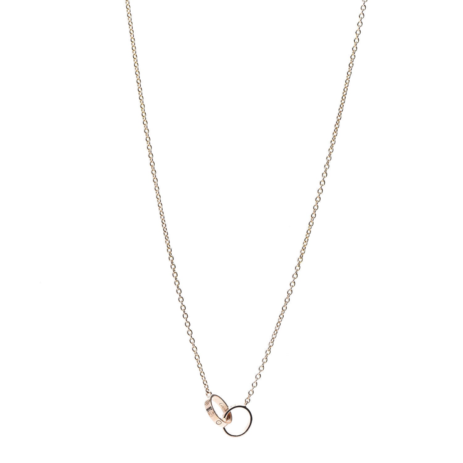 Cartier 18K Pink Gold Interlocking LOVE Necklace 1 of 8