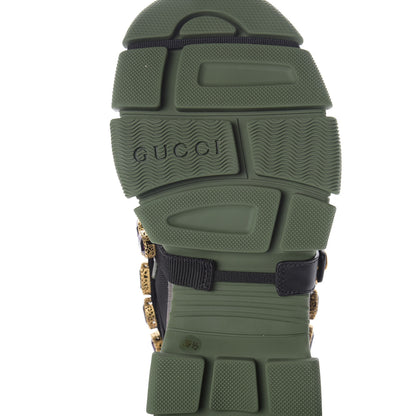 Gucci X SEGA Mesh Suede Calfskin Removable Crystals Flashtrek Sneakers 39.5 Loess Black Olive Green 9 of 10