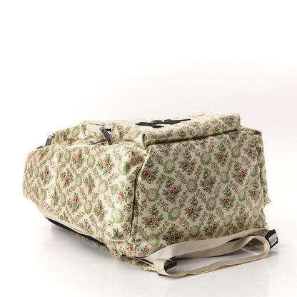 Gucci X MLB Satin Floral Print NY Yankees Patch Backpack Ivory Green 3 of 9