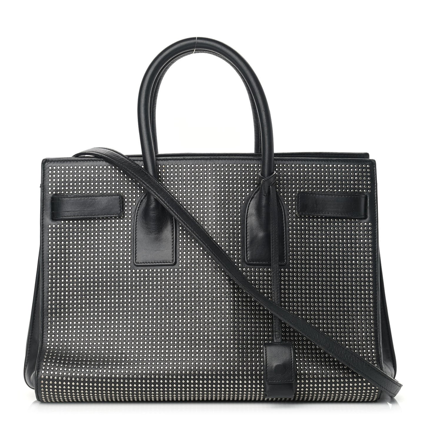 Calfskin Studded Small Sac De Jour Black