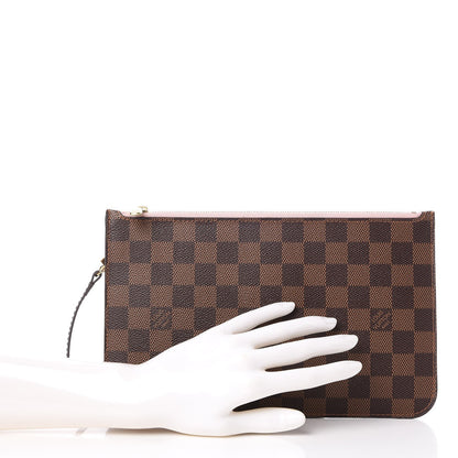 Louis Vuitton Damier Ebene Neverfull MM GM Pochette Rose Ballerine 2 of 7
