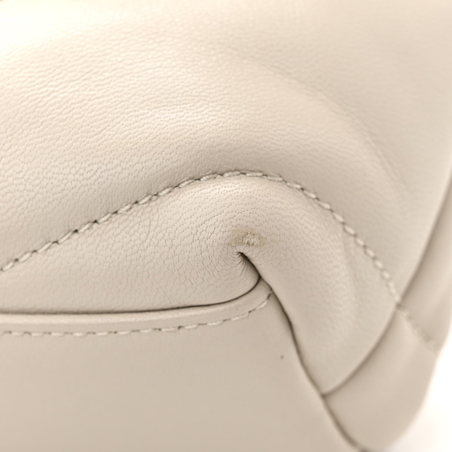 Saint Laurent Lambskin Quilted Toy Loulou Puffer Monogram Chain Satchel Blanc Vintage 11 of 12