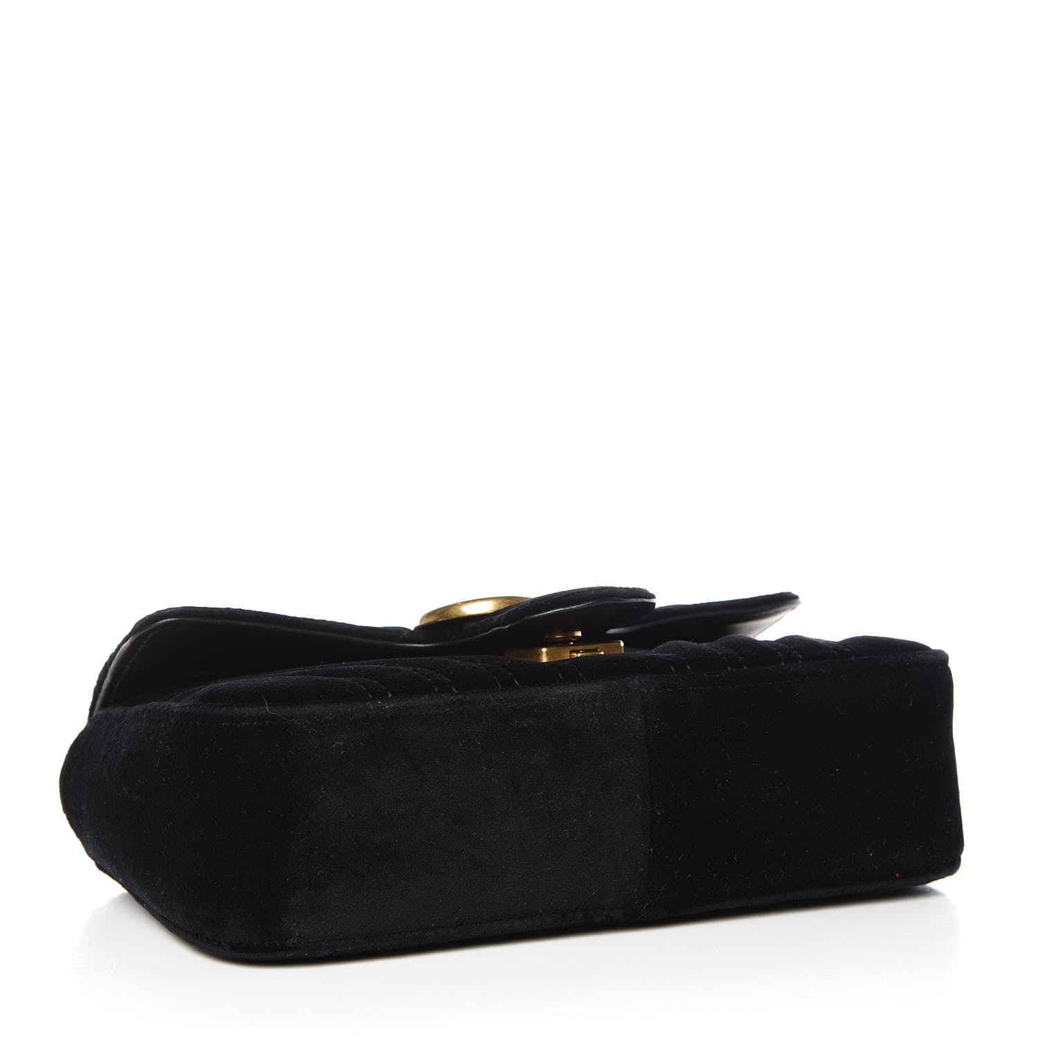 Gucci Velvet Matelasse Mini GG Marmont Shoulder Bag Black 4 of 9
