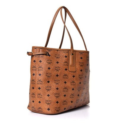 MCM Visetos Medium Liz Reversible Shopper Tote Cognac 2 of 4