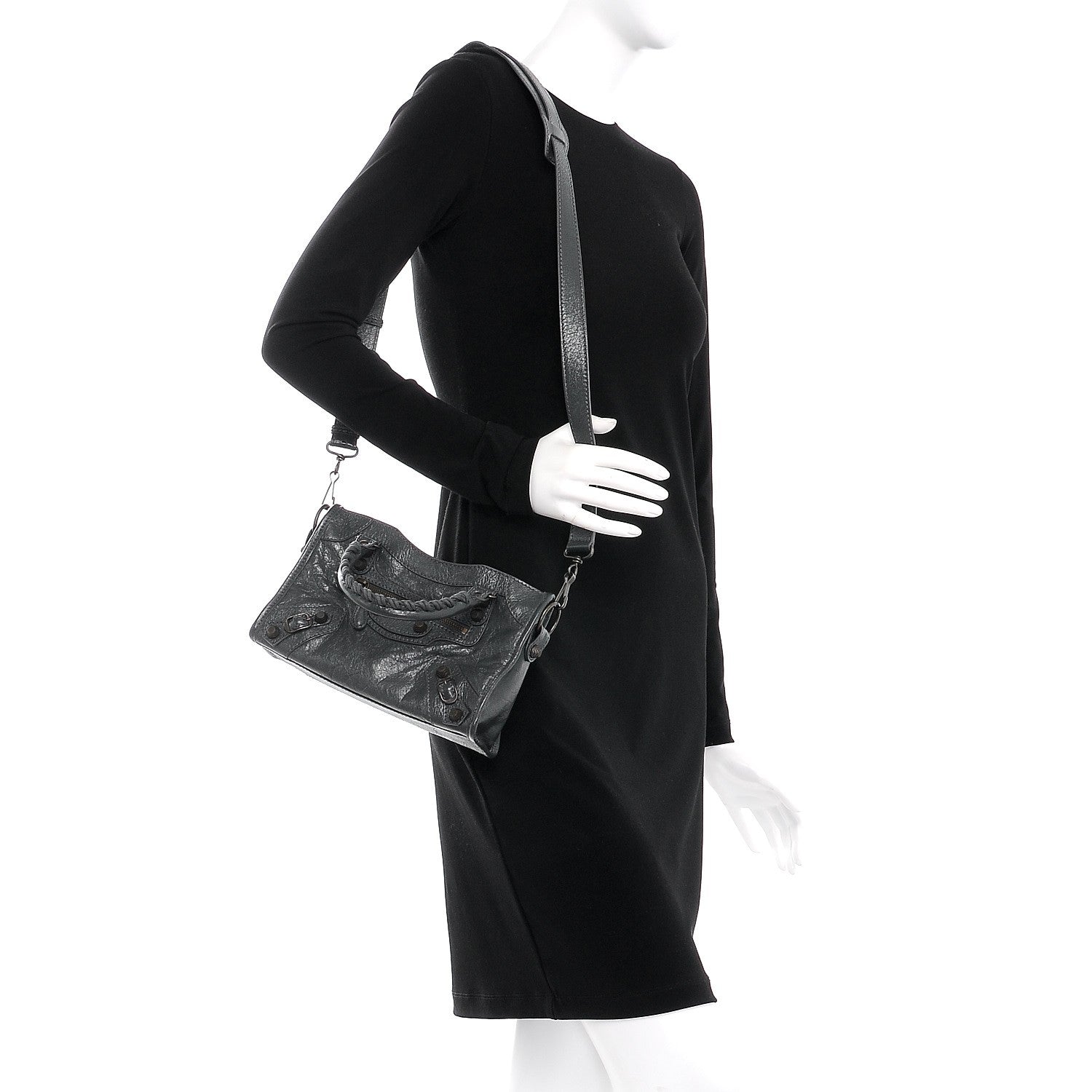 Balenciaga Agneau Giant 12 Gunmetal Hardware Mini City Gris Fossile 2 of 8