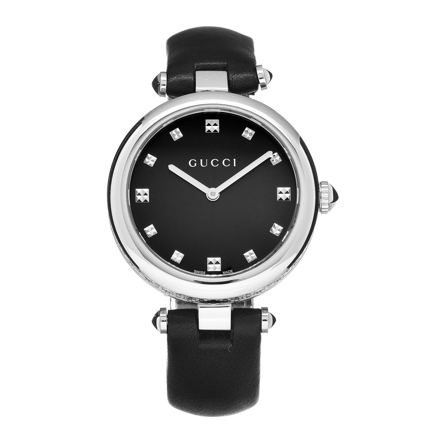 Stainless Steel Calfskin 32mm Diamantissima Quartz Watch Black