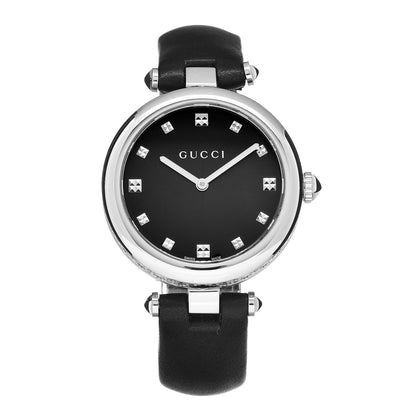 Gucci Stainless Steel Calfskin 32mm Diamantissima Quartz Watch Black 1 of 9