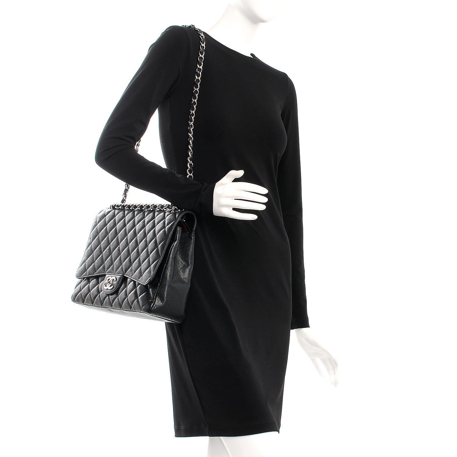 Chanel Caviar Quilted Maxi Double Flap Black 2 of 10