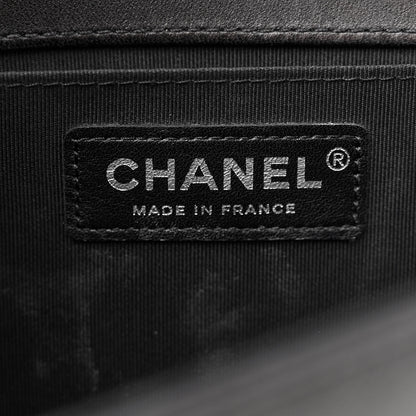 Chanel Lambskin Iridescent PVC Chevron Quilted Medium Boy Flap Black Silver 6 of 10