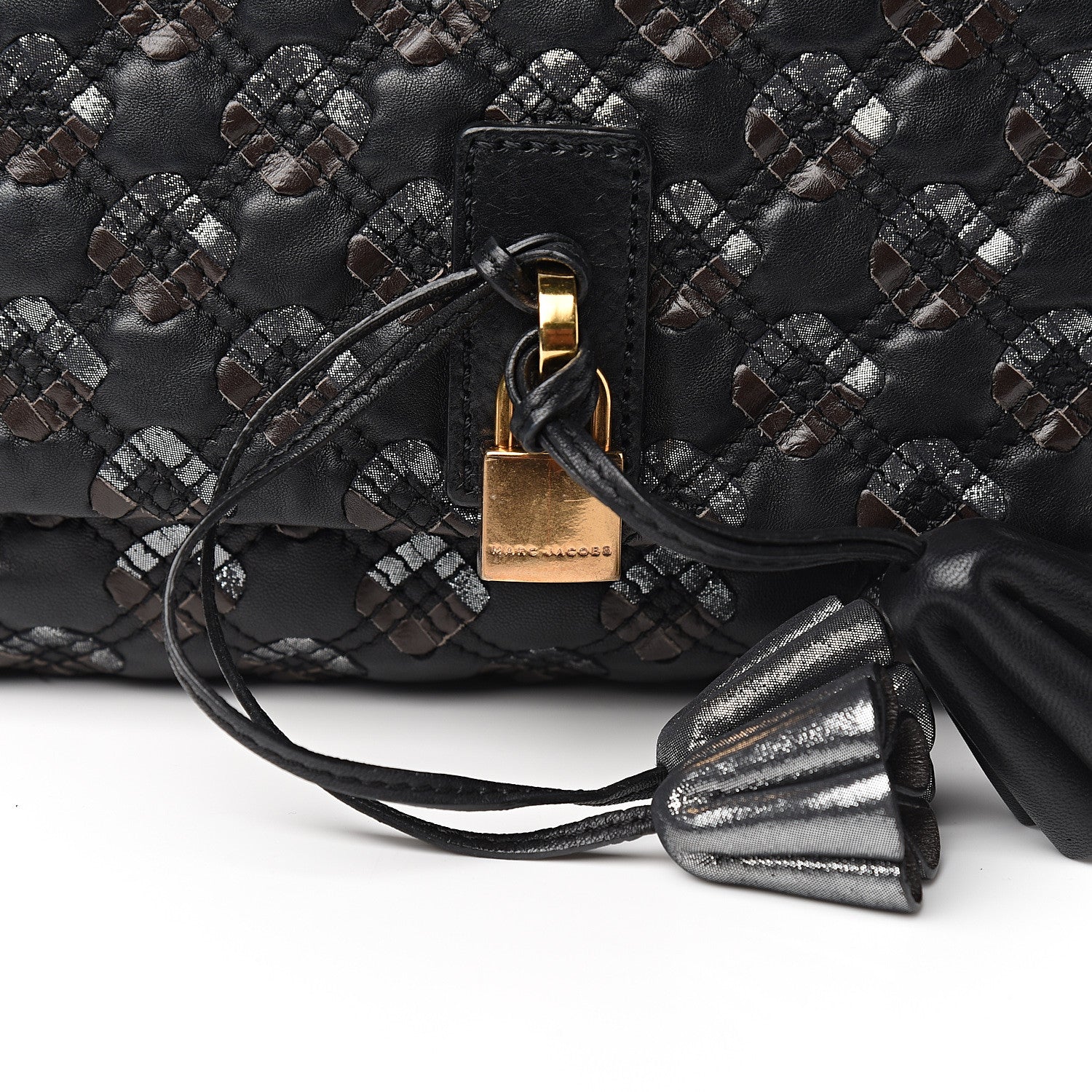 Marc Jacobs Calfskin Quilted Robert Jennifer Shoulder Bag Black Multicolor 9 of 9