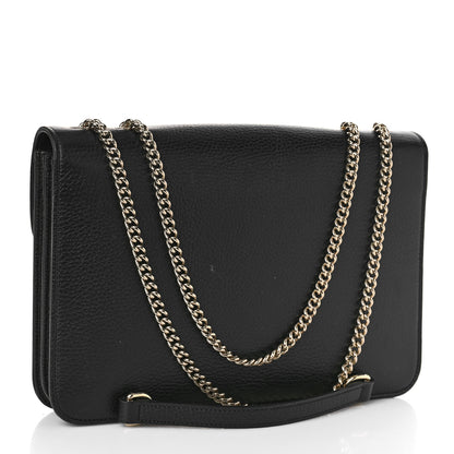 Gucci Dollar Calfskin Interlocking G Shoulder Bag Black 3 of 9