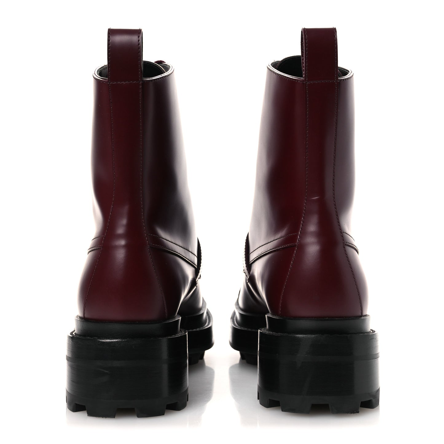 Glossed Calfskin Funk Ankle Boots 36.5 Rouge H