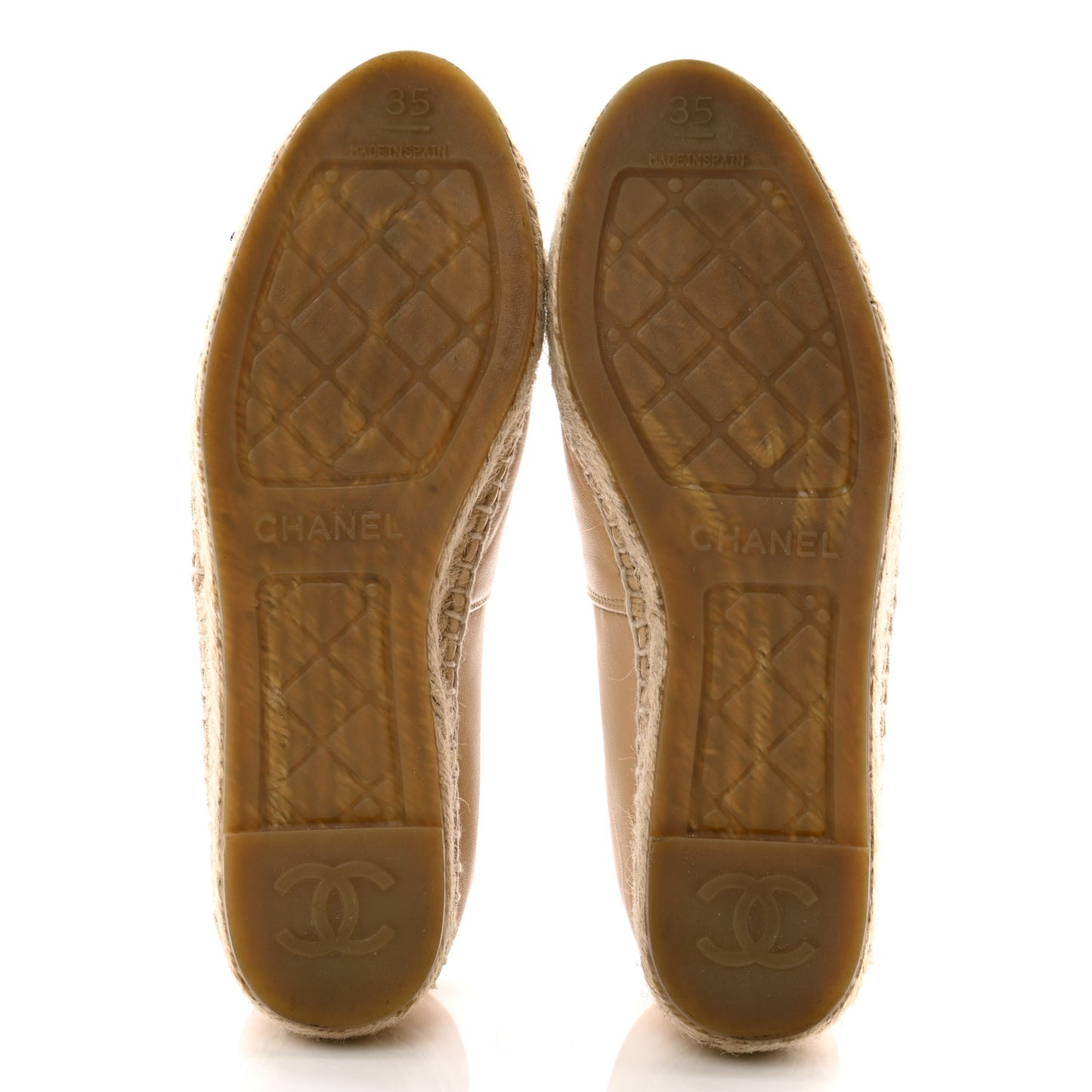 Lambskin CC Espadrilles 35 Beige Black