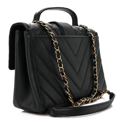 Chanel Calfskin Quilted Chevron In The City Bag Black 3 of 11