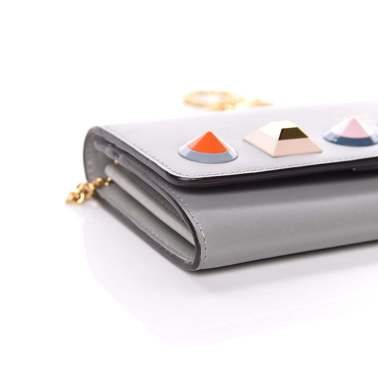 Vitello Liberty Studded Continental Wallet On Chain Ardesia Multicolor