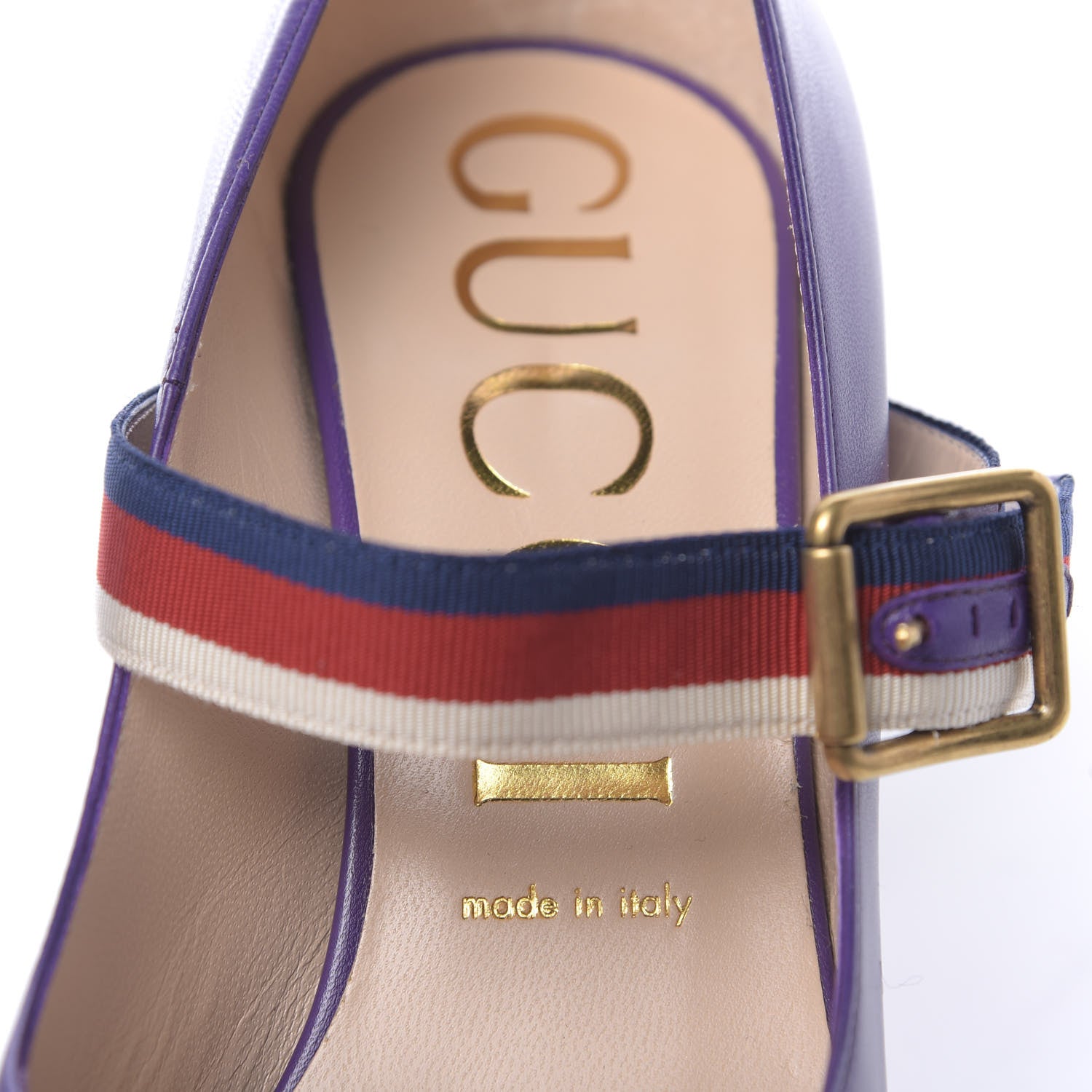 Gucci Malaga Kid Sylvie High Heel Pumps 40 Shine Purple 7 of 9