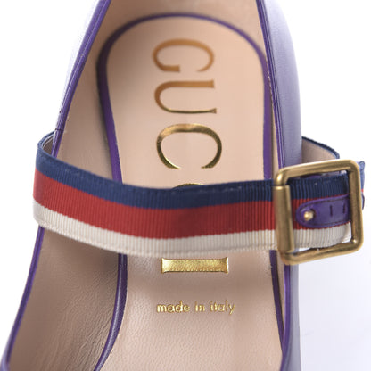 Gucci Malaga Kid Sylvie High Heel Pumps 40 Shine Purple 7 of 9