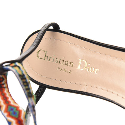 Christian Dior Technical Canvas J'adior It Flats 37 Black Multicolor 6 of 8