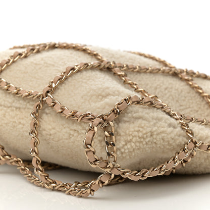 Chanel Shearling Small Shopping Chain Bag Beige 10 of 12