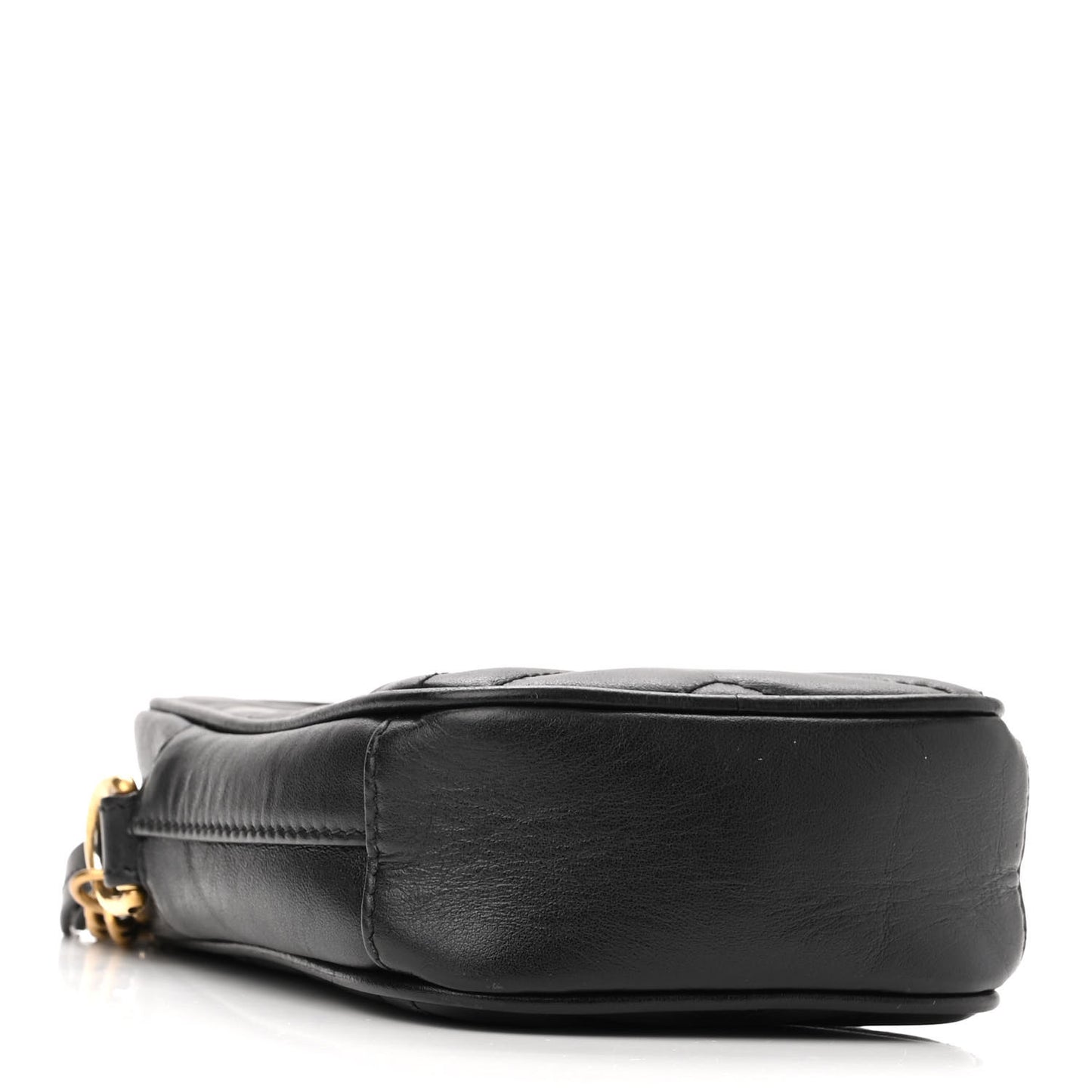 Calfskin Matelasse Mini GG Marmont Crossbody Bag Black
